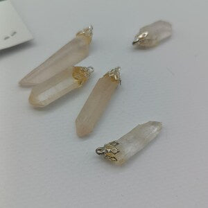 Natural Clear Quartz Crystal Point Keychain