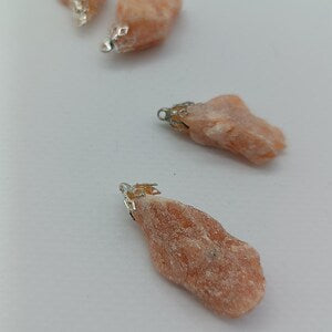 Natural Orange Calcite Crystal Keychain