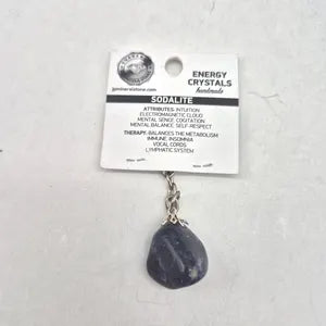 Polished Sodalite Keychain – Blue Crystal Gemstone Accessory