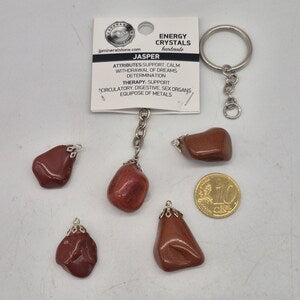 Polished Red Jasper Keychain – Red Crystal Gemstone Accessory