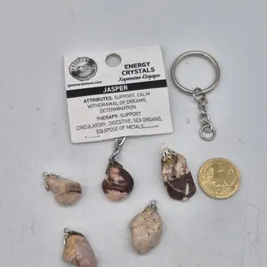 Polished Zebra Jasper Keychain – Gemstone Accessory