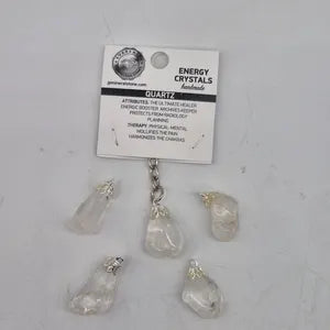 Polished Clear Quartz Keychain – Clear Gemstone Accessory