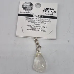 Polished Clear Quartz Keychain – Clear Gemstone Accessory
