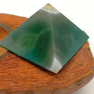 Natural Green Agate Pyramid: Reiki Healing Crystal Gift