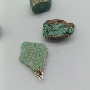 Natural Fuchsite Crystal Keychain