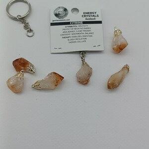 Natürlicher Citrin-Kristall-Schlüsselanhänger