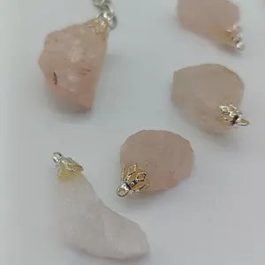 Natural Rose Quartz Crystal Keychain