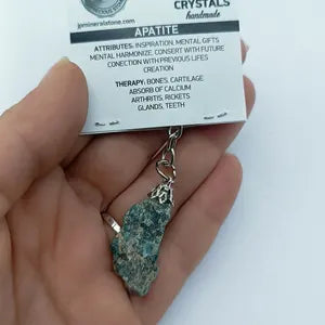 Natural Blue Apatite Crystal Keychain