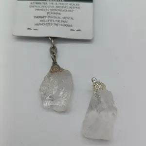 Natural Clear Quartz Crystal Keychain