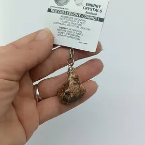 Raw Carnelian Keychain – Orange Red Crystal Gemstone Accessory