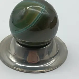 Green Agate Sphere: Crystal Healing, Divination Tool (5cm)