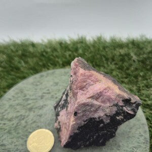Raw Rhodonite Crystal Specimen - Raw Pink Stone for Emotional Balance