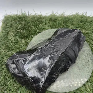 Rough Black Obsidian Crystal specimen - 825 gr