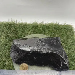 Rough Black Obsidian Crystal specimen - 825 gr