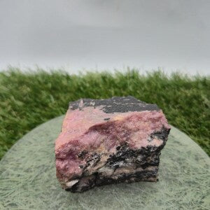 Raw Rhodonite Crystal Specimen - Raw Pink Stone for Emotional Balance
