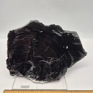 Rough Black Obsidian Crystal: Protection Stone, Home Decor ( 1434gr )