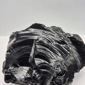 Rough Black Obsidian Crystal: Protection Stone, Home Decor ( 1434gr )
