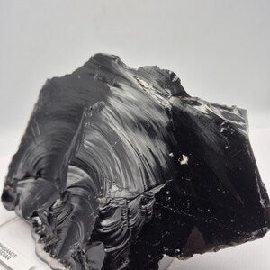 Rough Black Obsidian Crystal: Protection Stone, Home Decor ( 1242gr )