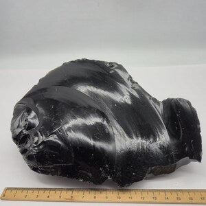 Rough Black Obsidian Crystal: Protection Stone, Home Decor ( 1242gr )