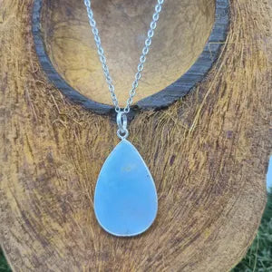 Larimar Sterling Silber 925 Anhänger Cabochon geschnitten Heilkristall