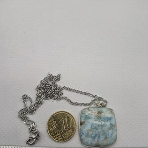 Larimar Sterling Silber 925 Anhänger Cabochon geschnitten Heilkristall