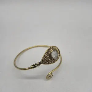 Moonstone Brass Adjustable Bracelet – Handmade Gemstone Jewelry for Women