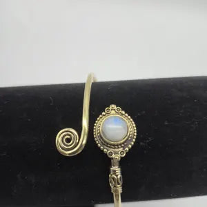 Moonstone Brass Adjustable Bracelet – Handmade Gemstone Jewelry for Women