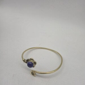 Lapis Lazuli Brass Adjustable Bracelet – Handmade Gemstone Jewelry for Women