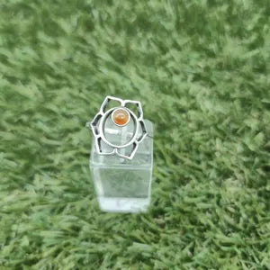 Carnelian Silver Plated Ring for Women - Chakra Adjustable Ring