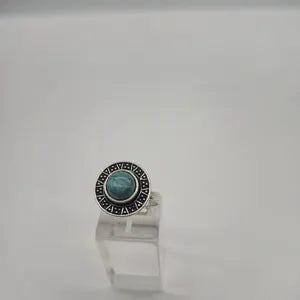 Turquoise Silver Plated Adjustable Ring