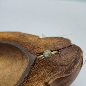Labradorite Crystal Brass Ring