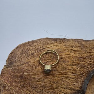 Labradorite Crystal Brass Ring