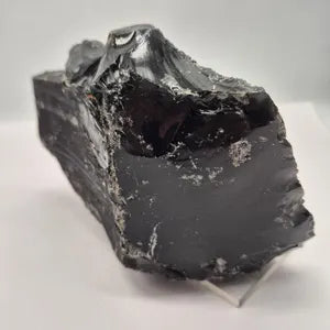 Rough Black Obsidian Crystal: Protection Stone, Home Decor ( 1434gr )