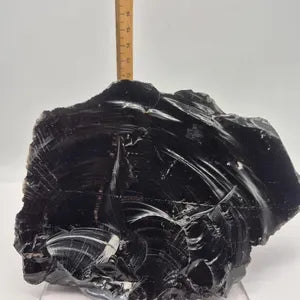 Rough Black Obsidian Crystal: Protection Stone, Home Decor ( 1434gr )