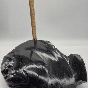 Rough Black Obsidian Crystal: Protection Stone, Home Decor ( 1242gr )