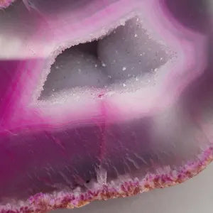 Pink  Geode Agate with Crystal Quartz Cave