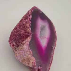 Pink  Geode Agate with Crystal Quartz Cave
