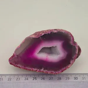 Pink  Geode Agate with Crystal Quartz Cave