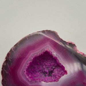 Pink  Geode Agate with Crystal Quartz Cave