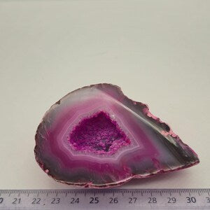 Pink  Geode Agate with Crystal Quartz Cave