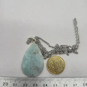 Larimar Sterling Silber 925 Anhänger Cabochon geschnitten Heilkristall