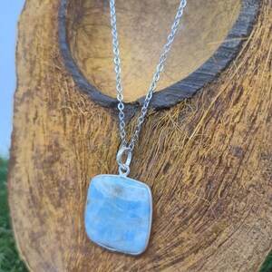 Larimar Sterling Silber 925 Anhänger Cabochon geschnitten Heilkristall