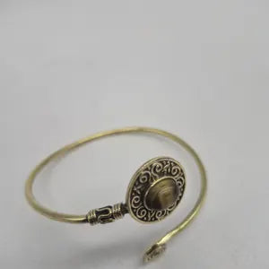 Tiger Eye Brass Adjustable Bracelet – Handmade Gemstone Jewelry for Women