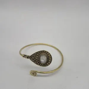 Moonstone Brass Adjustable Bracelet – Handmade Gemstone Jewelry for Women