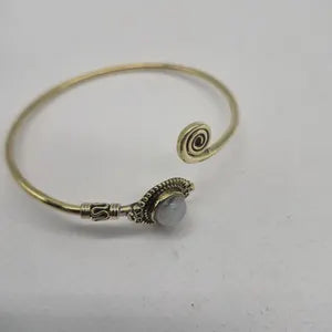 Moonstone Brass Adjustable Bracelet – Handmade Gemstone Jewelry for Women