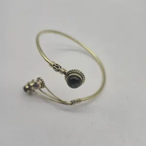 Labradorite Brass Adjustable Bracelet – Handmade Gemstone Jewelry for Women