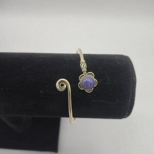 Lapis Lazuli Brass Adjustable Bracelet – Handmade Gemstone Jewelry for Women
