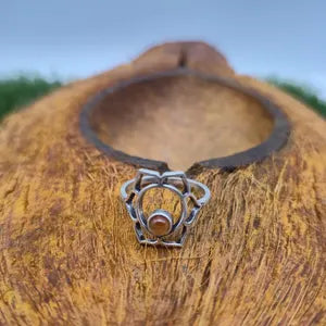 Carnelian Silver Plated Ring for Women - Chakra Adjustable Ring