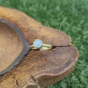 Moonstone Brass Adjustable Ring for Women