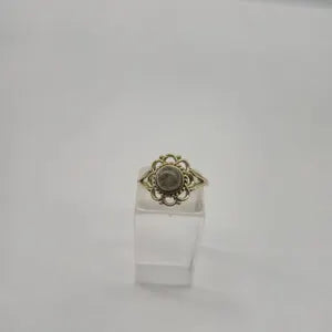 Labradorite Crystal Brass Ring